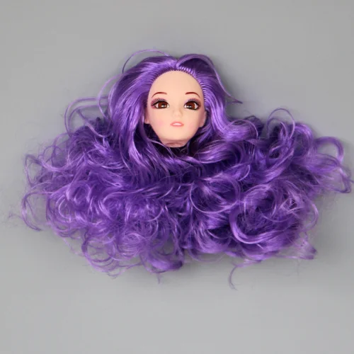 3D настоящие глаза макияж кукла голова с кудрявыми прямыми густыми волосами Аксессуары для DIY косплей куклы Barbie Kurhn подарок игрушки для девочек - Цвет: 5