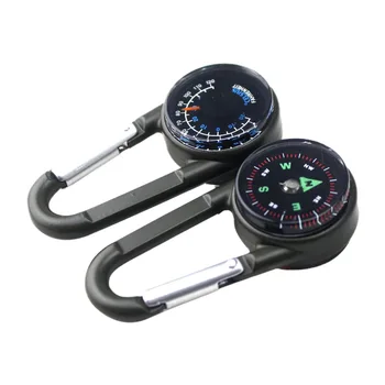 

Outdoor Waterproof Shockproof Carabiner High Precision Compass Thermometer Outdoor Camping Hiking Accessories
