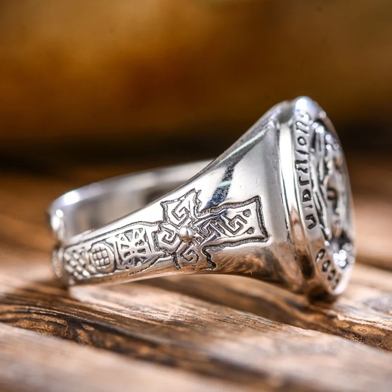 Гарантированное 925 пробы Серебряное кольцо Девы Марии для мужчин и женщин с крестиком и гравировкой, христианские ювелирные изделия, регулируемые кольца