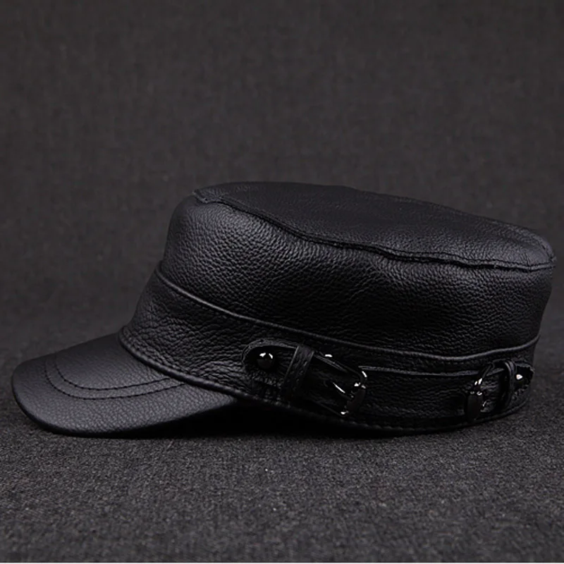 leather cadet cap