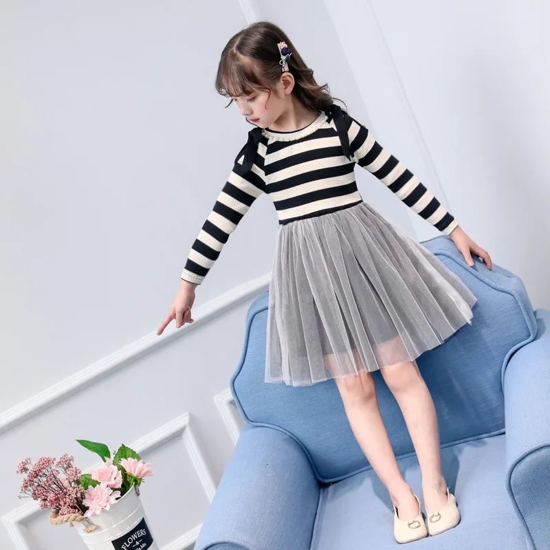 

Striped Girls Casual Dress Spring 2018 Princess Dress For Girls 4 5 6 7 8 9 10 11 12 13 Years Kids Clothes Vestidos Infantil