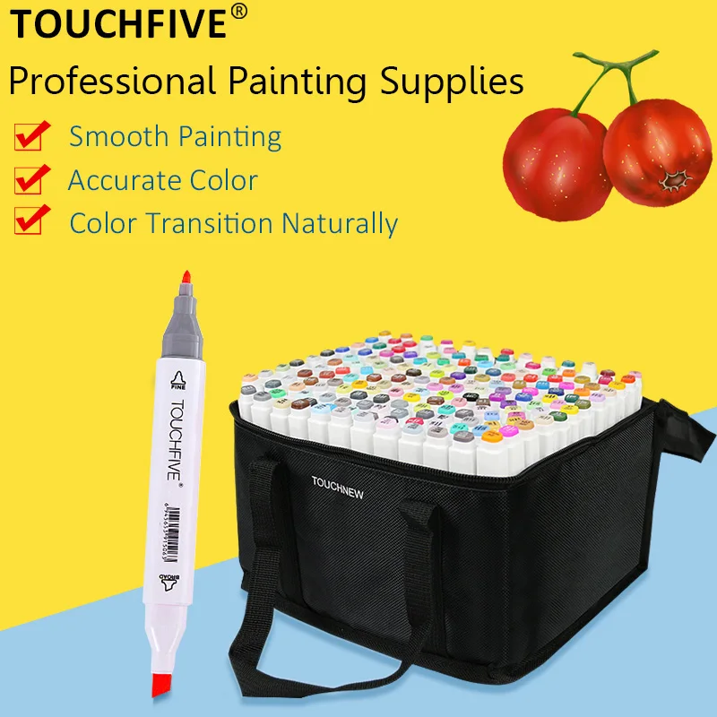 

TOUCHFIVE 30/40/60/80/108/168 Colors Art Markers Brush Pen Alcohol Markers Dual Head Manga Pens Drawing Art Supplies
