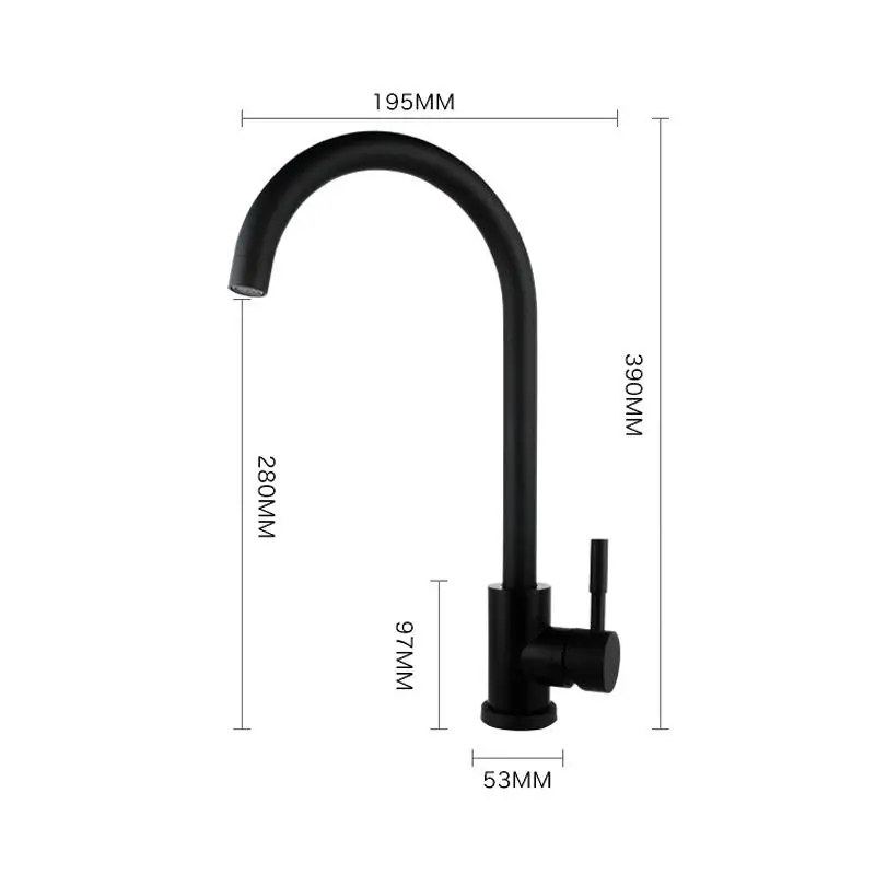Large Bend Tube Черная краска спрей из нержавеющей стали Singe ручка горячей холодной воды 360 градусов вращающийся смеситель кран бассейна кран для кухни ванной комнаты - Цвет: Large Bend Tube