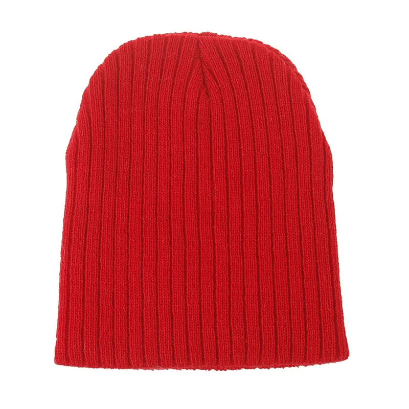 Милая детская зимняя шапка, Теплый чепчик для девочки с большими глазами, вязанная детская шапка, шапочка, детские шапки для новорожденных, шапка для мальчиков и девочек - Цвет: Solid red