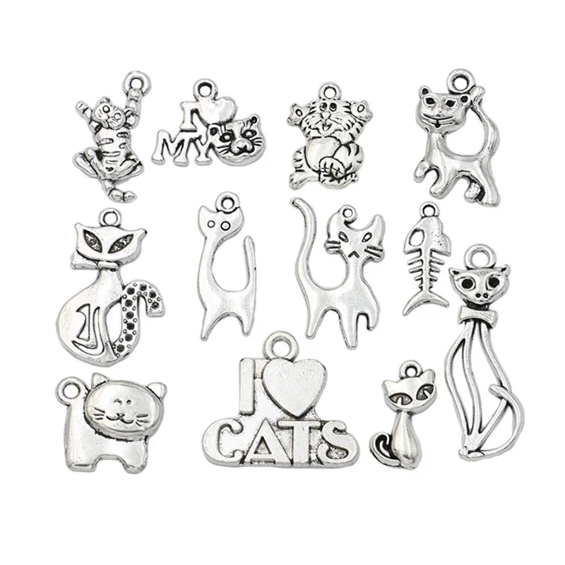 12 шт. искусственные украшения для рукоделия|charm pendant|cat charms pendantspendants for jewelry making |