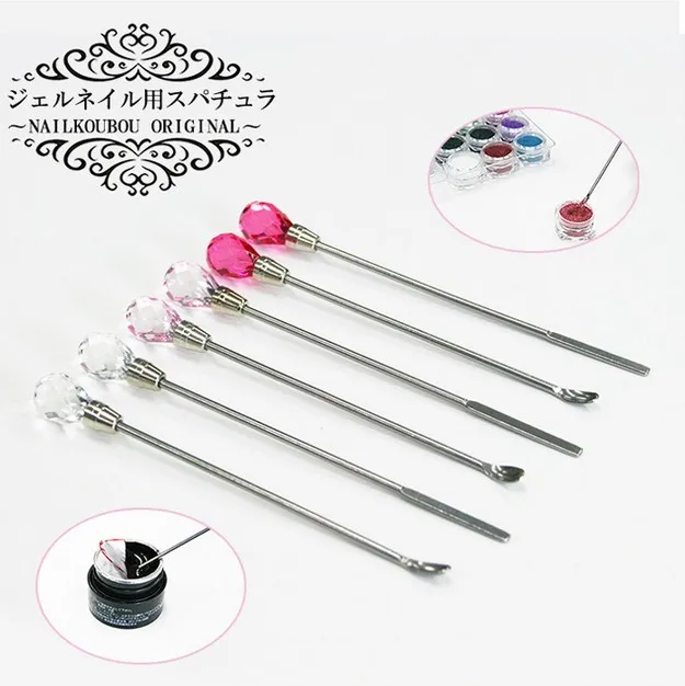 

Hot 2PCS/LOT Nail art tools Nail Art Stirring Rod Tool Acrylic Powder Liquid spoon for uv gel Acrylic dotting pen