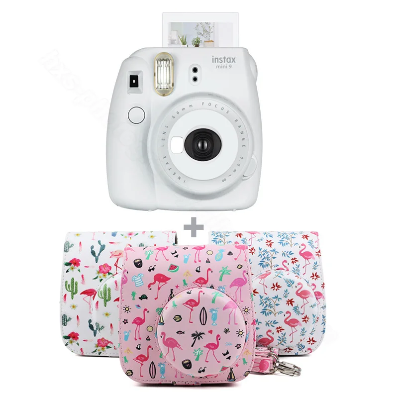 5 цветов Fujifilm Instax Mini 9 мгновенный фото фильм камеры комплект с ПУ Чехол для переноски плечевой ремень, использовать Instax Mini Фильм - Цвет: Smoky White