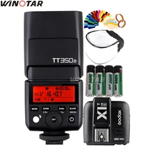 Godox Мини Speedlite tt350s Камера flash TTL HSS + x1t-s триггера + 2×2500 мАч Батарея для Sony a77ii a7rii A7R A7000 A6500 a6300