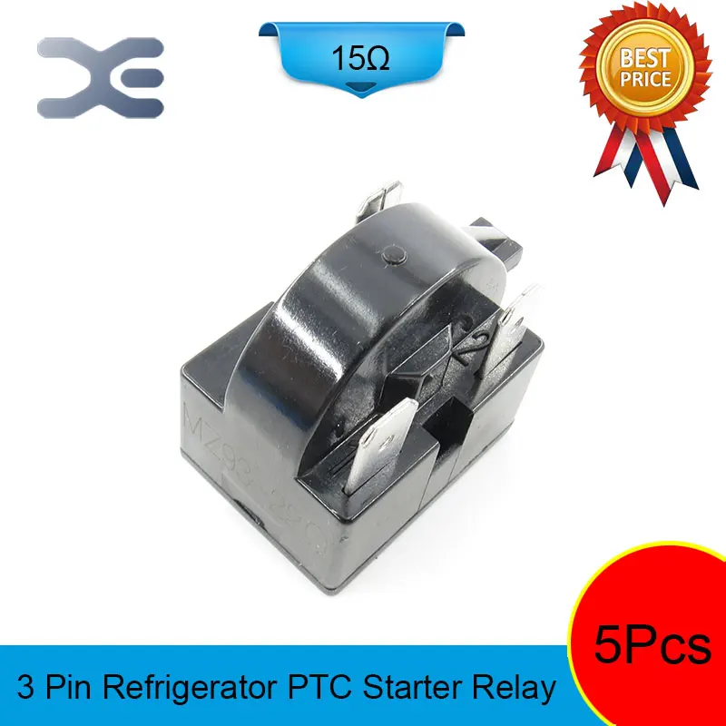 

5PCS 3PIN Display Refrigerator New Refrigerator Parts Starter Relay Refrigerator Parts Starter Parts PTC MZ93-15OHM