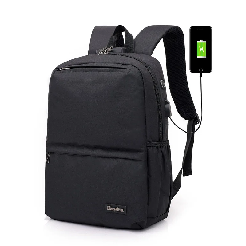 

2018 anti-theft USB charging backpack 9.7 inch laptop backpack wear-resisting canvas school rucksack casual men's travel bag