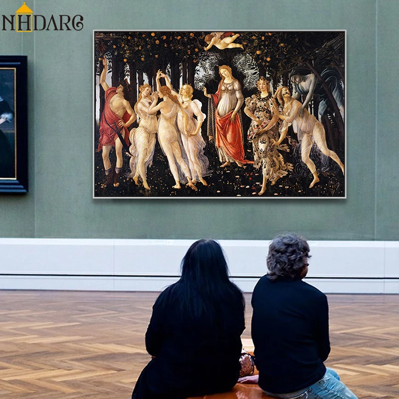 La Primavea от Sandro Botticelli римская мифологическая большая версия холст печать живопись плакат Искусство Настенная картина для домашнего декора