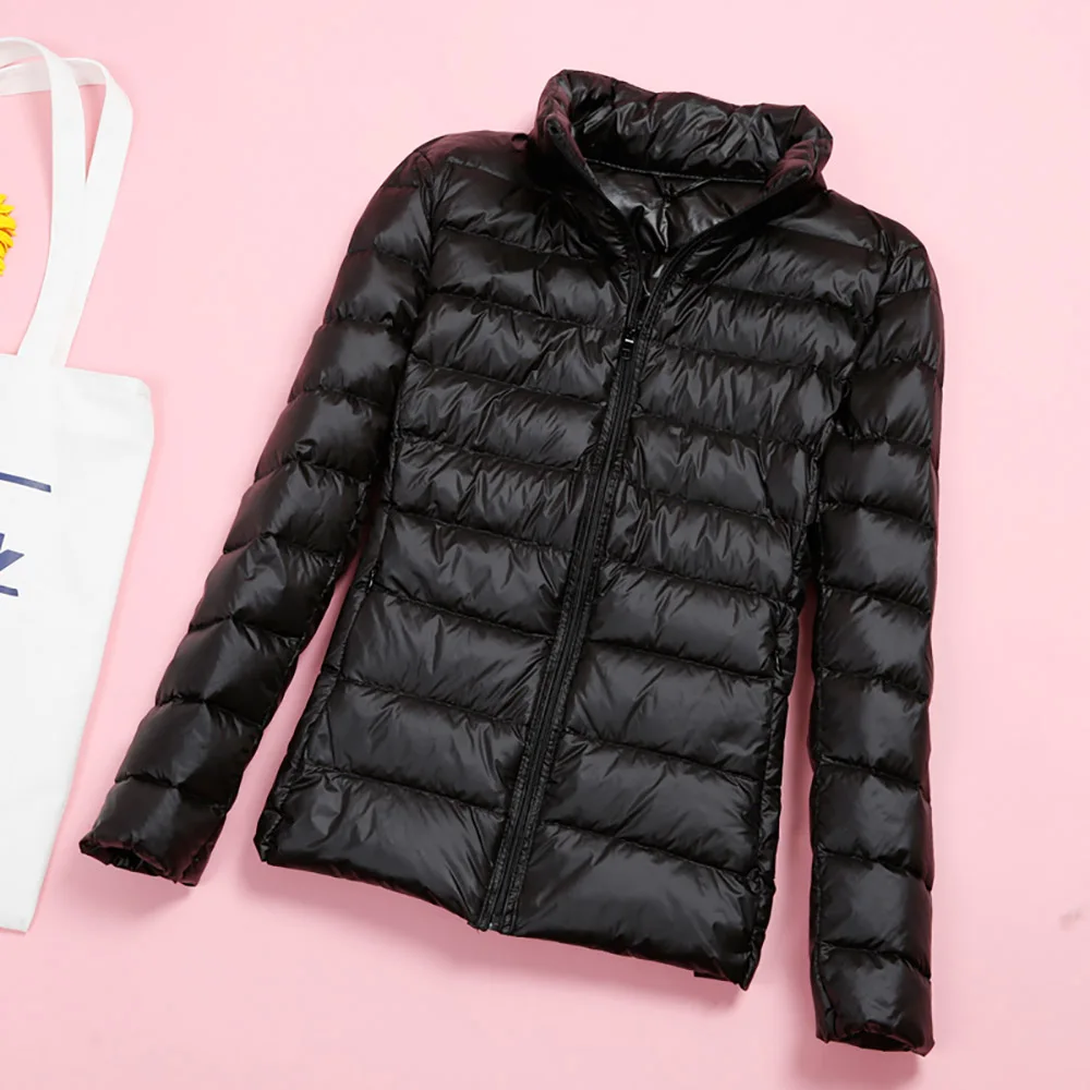 

Women's Autumn Winter Jacket Casual Ultra Light White Duck Fur Down Jacket Coat Warm Slim Large Parka Plus Size 5XL 6XL 7XL