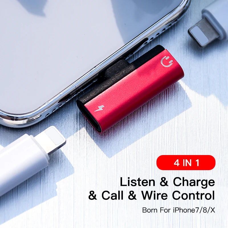! ACCEZZ адаптер 2 в 1 для зарядки аудио звонков iphone X 8 Plus XS IOS 12 Lighting Charge Jack наушников AUX