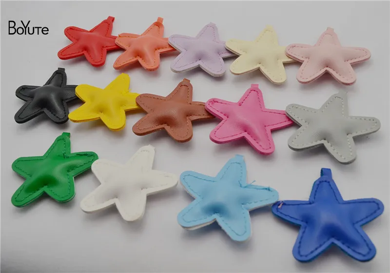 BoYuTe (10 PiecesLot) Artificial Leather Star Pendant DIY Hand Made Star Jewelry Accessories Wholesale (20)