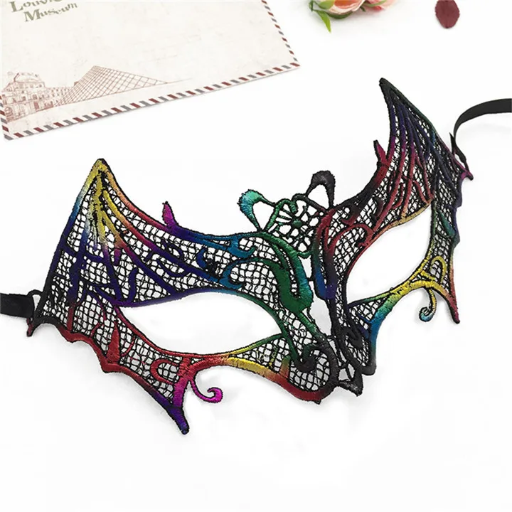 2 Lace Mask For Women Party Decorations Adult Multicolor Sexy Half Face Masks  Masquerade Halloween Mask Party Supplies