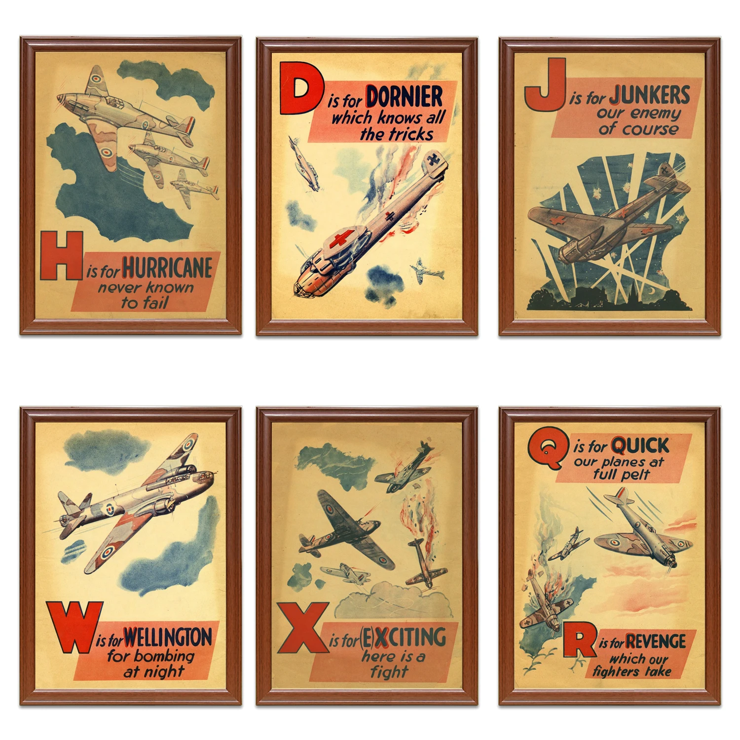 Винтажный Вестерн WW2 рекламный плакат ВВС Алфавит классический холст картины