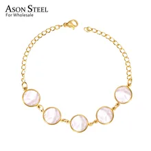 ASON стальной модный браслет Горячая круглая оболочка из нержавеющей стали звено цепи роскошные брендовые аксессуары