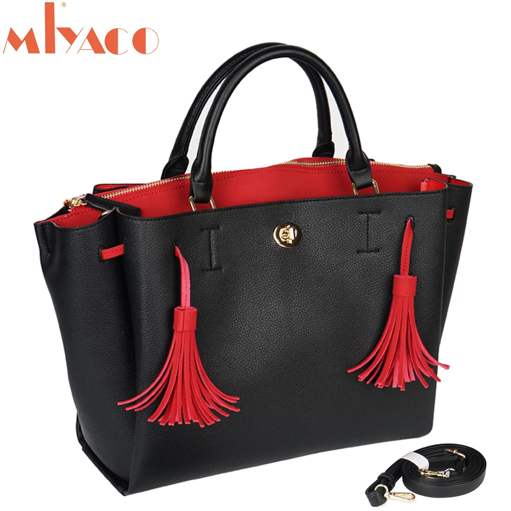 MIyaco роскошные сумки женские сумки дизайнерские черные кожаные сумки женская сумка ретро сумки с кисточками женские сумки