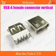 Бесплатная Доставка 50 шт./упак. USB женский usb-разъем типа Женский Припоя 180 градусов по вертикали, интерфейсный разъем USB/джек