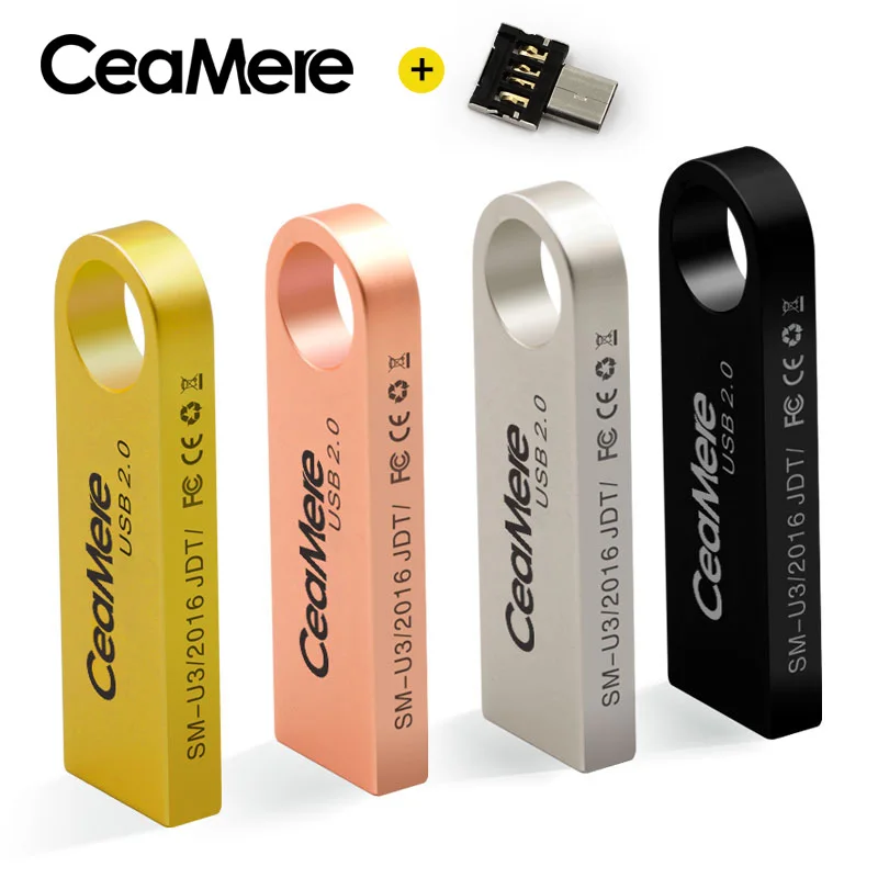 CeaMere C3 USB флеш-накопитель 8 ГБ/16 ГБ/32 ГБ/64 ГБ флеш-накопитель Флешка флеш-диск USB 2,0 карта памяти USB диск 512 МБ 256 МБ бесплатно OTG