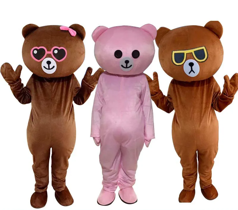 

4 Style Pink Brown Bear Kani Rabbit Mascot Costumes Cosplay Clothes Marriage Proposal Prop Christmas Wedding Party Fancy Dress