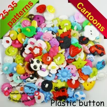 

60PCS 60-80PATTERNS MIXED RANDOMLY CARTOON button for KIDS clothes accessory CRAFTS P-029
