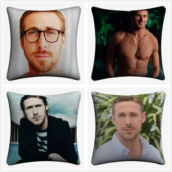 

Ryan Gosling Handsome Star Cotton Linen Cushion Cover 45x45cm Decorative Pillow Case Sofa Home Decor Pillow Covers Almofada