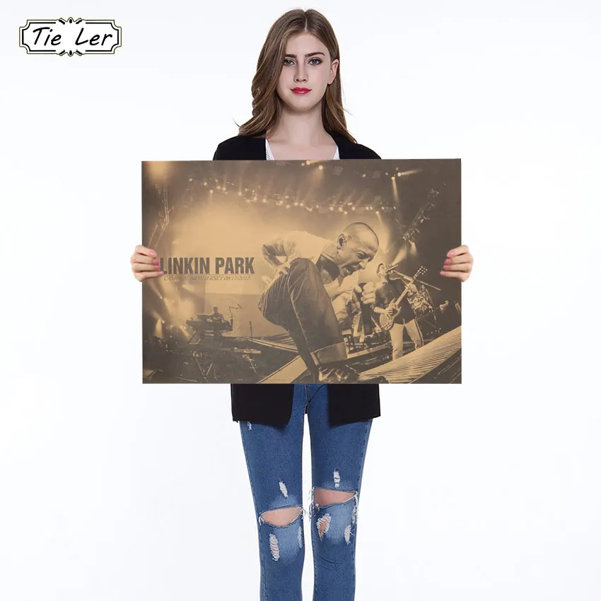 

Linkin Park B Style Poster Cafe Bar Classic Nostalgic Rock Band Wall Sticker Home Deco Painting Retro Kraft Paper Wallpaper