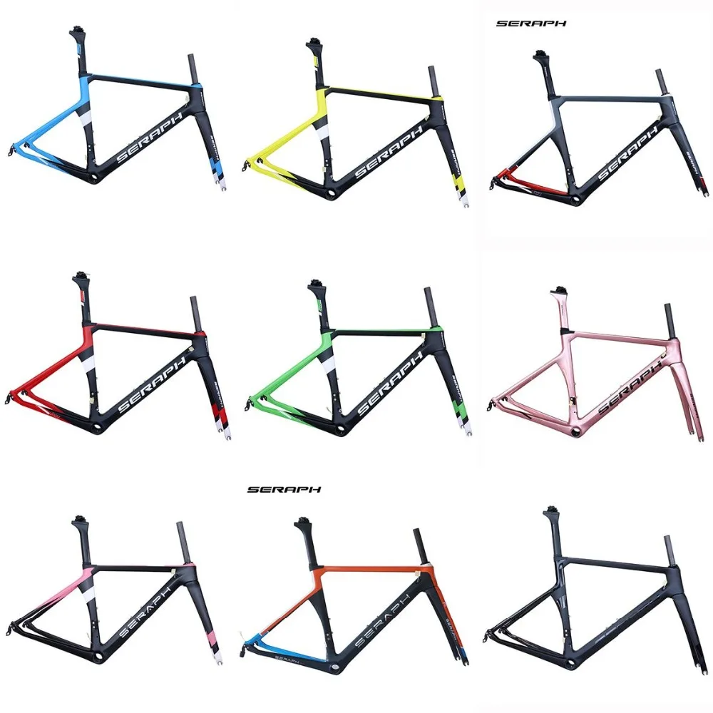 

2019 new paint 700C Road Bike Carbon Fiber Stiff Aero Racing Bicycle Frame+Fork+Seat Post+Clamp Frameset
