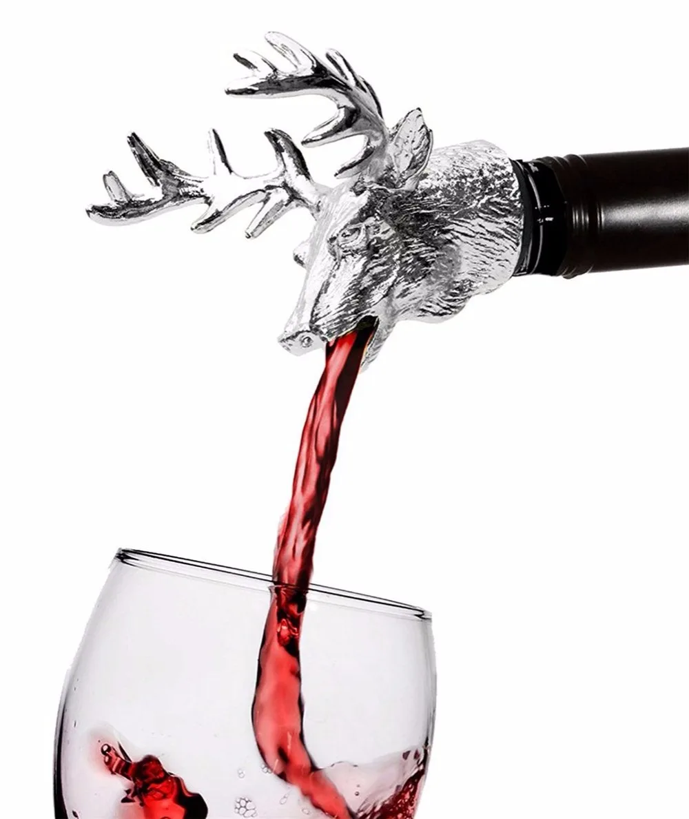 1 шт. цинковый сплав голова оленя бутылки вина pourer аксессуар Фиксаторы вино Аэратор Барная посуда Инструменты