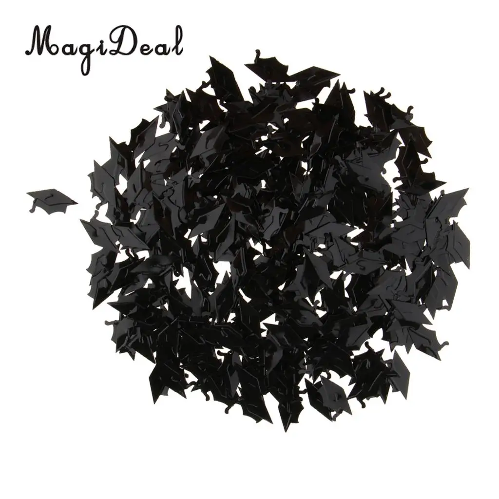 Grad Cap Scatter Table Confetti School Graduation Party Decoration Black