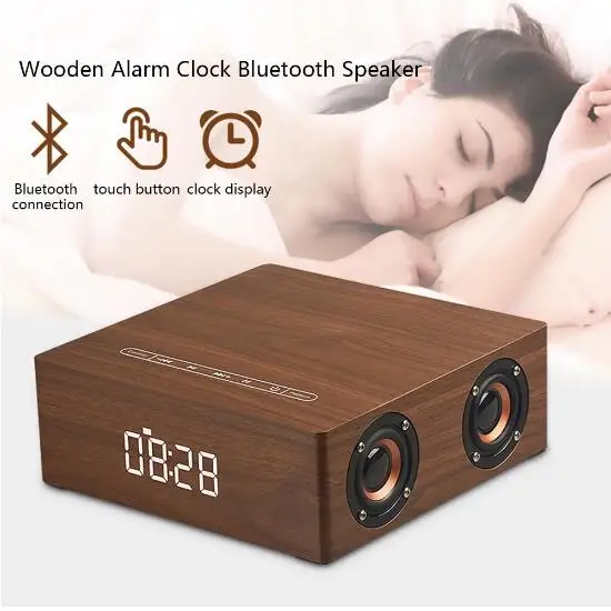 

Clock Version Four Loudspeakers Wooden Bluetooth Speaker Home Mobile Phone Computer Alarm Clock