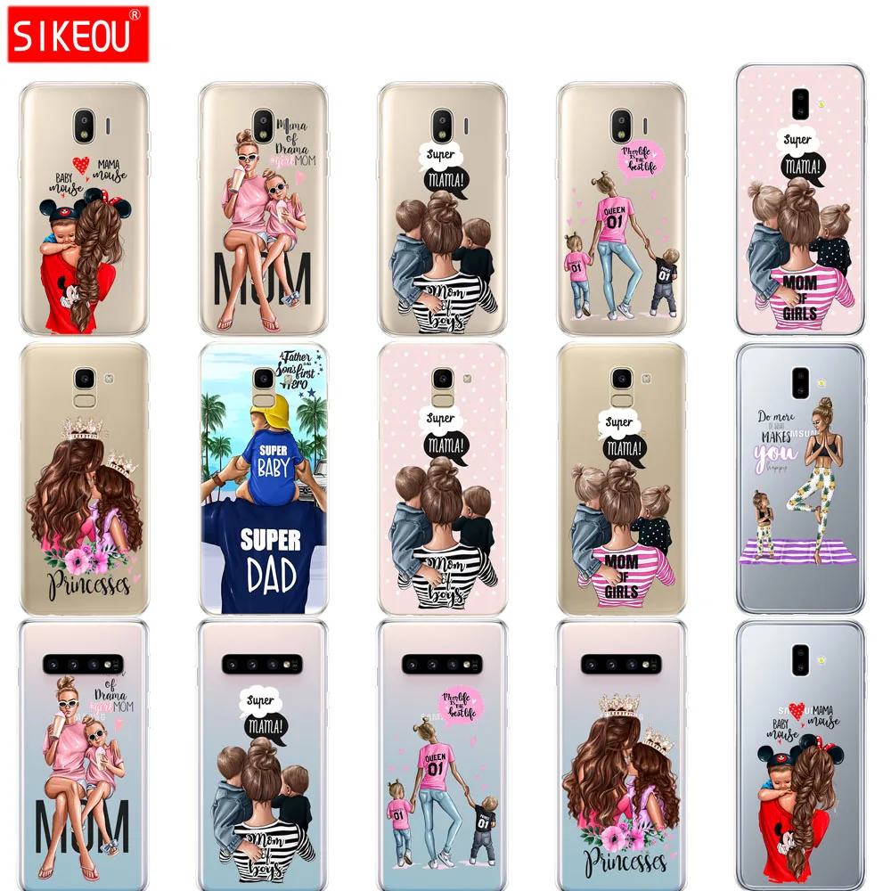 

case for Samsung galaxy J2 core J8 j6 j4 PLUS 2018 cover case for samsung galaxy s10 SE plus coque coqa Baby mom Girl and Boy