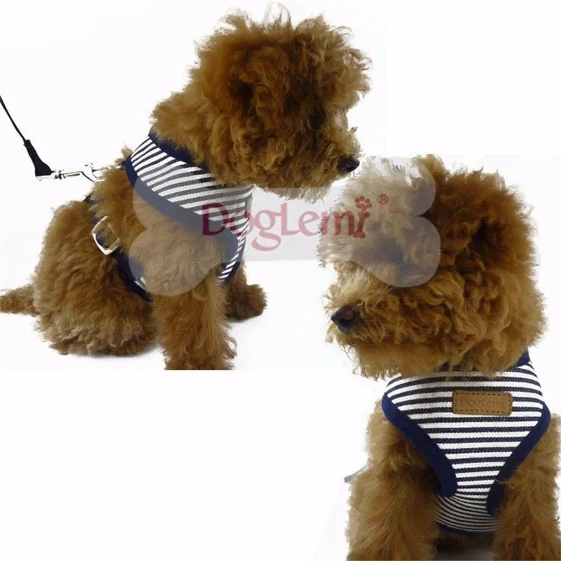 Top quality hot Soft comfortable Stripped dog harness Puppy Cat  Pet Step in Harness 2 color 5 size  (2)