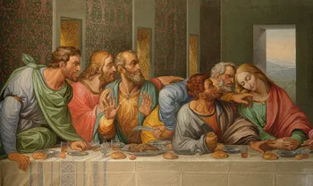 

Special offer # TOP art - Detail of the Da Vinci's The Last Supper by Giacomo Raffaelli, Vienna print painting -free shipping