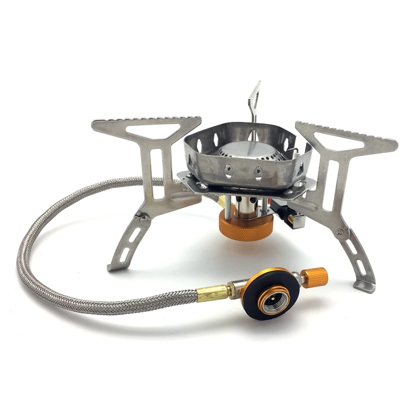 

Portable Folding Gas Stove Windproof 3500W Camping Equipment Hiking Picnic Outdoor Igniter Windproof Wind Wall On Top