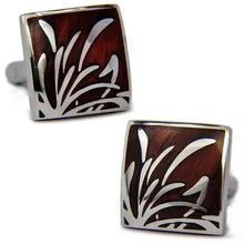 SPARTA acero Inoxidable + Mahogany Cuffliks Narciso patrón Gemelos de los hombres + Envío Libre!!! botones de metal
