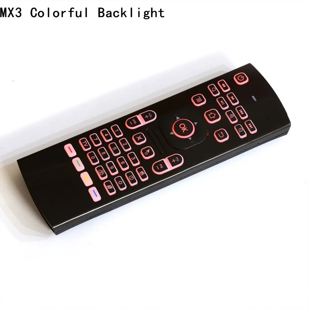 

7 Colors MX3 Backlight Air Mouse Portable 2.4GHz Wireless Keyboard Remote Control IR Learning Fly Air Mouese For Smart Tv Box PC