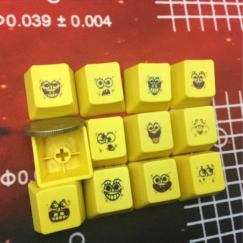 Губка Боб Квадратные Штаны PBT Вишневый профиль Keycap dye sub Keycap новинки Keycap 12 шт. в наборе