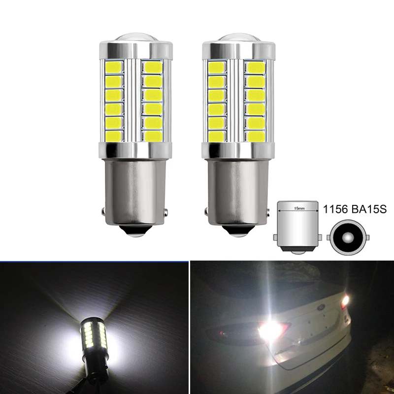 2 шт. BA15S P21W LED 33 SMD 5730 светодиодный 1156 12 В лампы указатели поворота Задний фонарь
