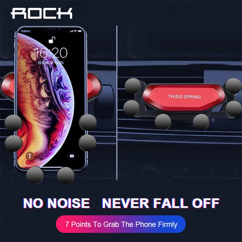 

Rock Gravity Car Phone Holder For Iphone 8 Samsung in Car Air Vent Mount Car Holders For Xiaomi Huawei Mobile Phone Holder Stand