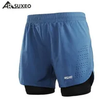 ARSUXEO мужские 2-в-1 шорты для бега быстрое высыхание дышащий активных тренировок бег трусцой шорты спортивные шорты эластичный талия