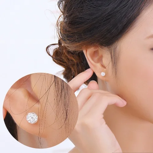 8mm 10mm 12mm Shamballa Earrings 925 Silver Vintage Cubic Zirconia 8mm 10mm 12mm Shamballa Earrings 925 Silver Vintage Cubic Zirconia Earring Cz Stud Earing For Women Fashion Jewelry In From