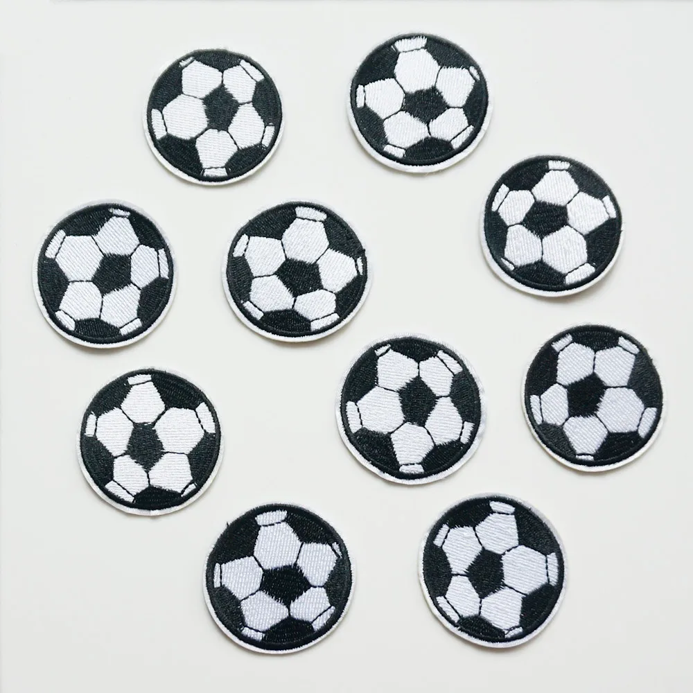 

10PCS Embroidered Sew Iron On Football Patches Sport Soccer Badge For Bag Jeans Hat Appliques DIY Sticker Cool Cute Decoration