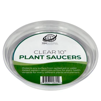 

Clear Plant Saucers - 6 Pack of 8"-12" - Excellent For Indoor & Outdoor Plants