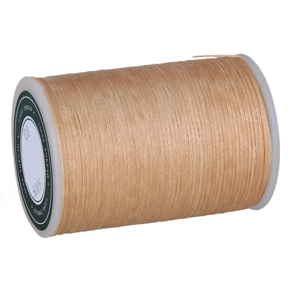 

0.8MM Stitching Flat Waxed Polyester Cord Leather Sewing Thread Cord Beige 78M