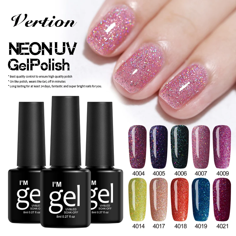 

Verntion Nail Application Gel 29 Colors 8 Ml Neon UV Gel Polish Enamel Semi Permanent Gloss Lucky Gel Lucky Top Lamp for Nail