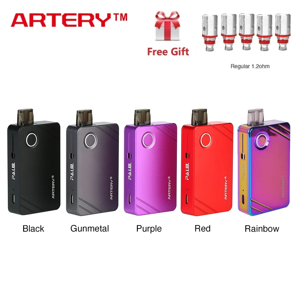 

Free 5pcs Artery PAL II Coil New Artery PAL II Pod Kit 1000mAh Build-in Battery & 3ml/ 2ml Capacity & Side Refilling Pod System