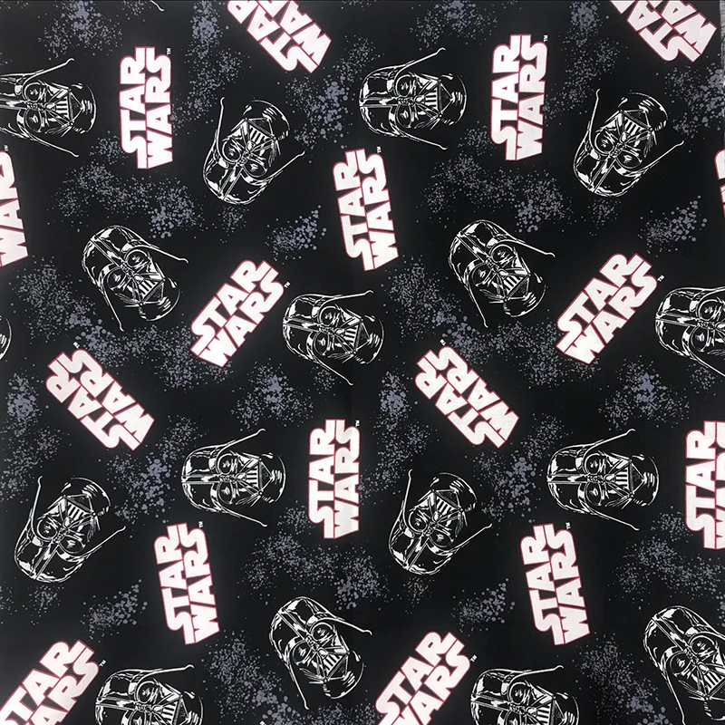 

140*50cm1pc Star War Fabric 100%Cotton Fabric Star Wars Black Knight Printed Fabric Sewing Material For DIY Baby Clothing