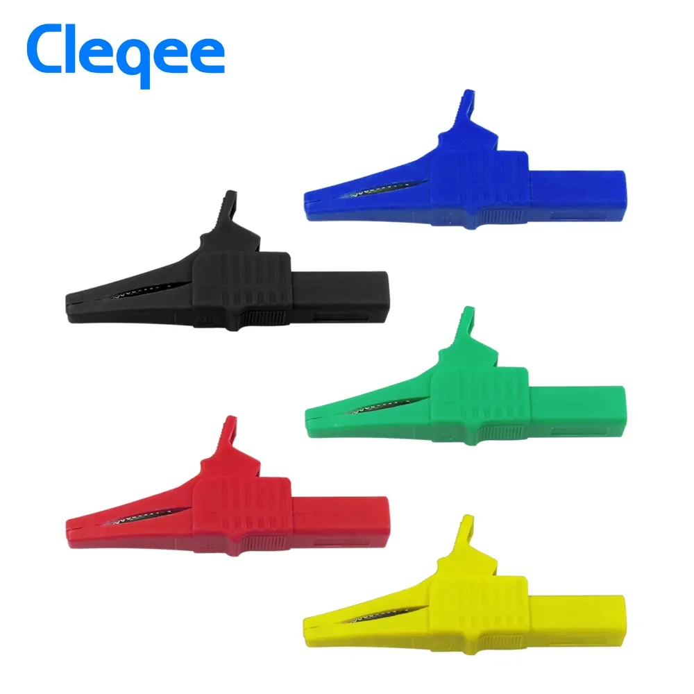 Cleqee P2003 5 шт цветов 32A 1000V крокодиловые папки Безопасность Тесты зажимы для 4 мм